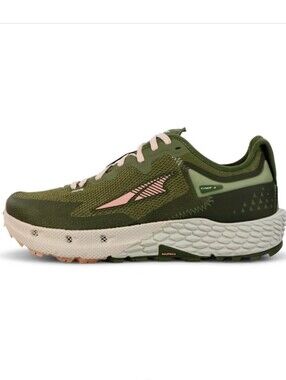 Altra Womens Timp 4 Trail Running Shoes Size 9.5 Olive Green and Pink Gorpcore